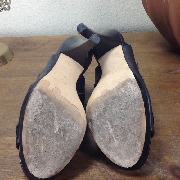 Coach Black Leather Gladiator Platform Heels - Picture 6 of 7